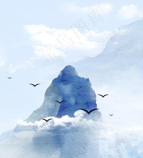 中国风古典水墨画装饰画手绘插画图片