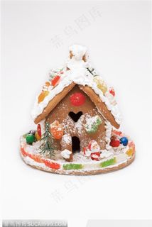 圣诞节饼干装饰可爱的奶油姜饼糖果小屋