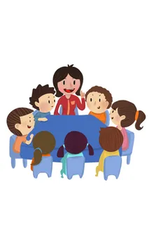 卡通教师节学生矢量素材