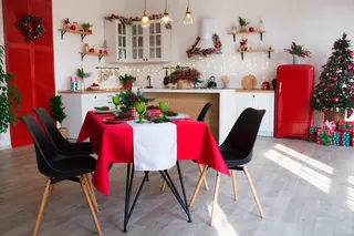 圣诞节厨房装饰圣诞球冰箱圣诞树室内场景(15)