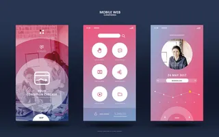 UI多页面包装展示手机APP交互界面样机长图概念PSD设计模板