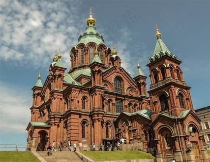 芬兰赫尔辛基乌斯别斯基东正教教堂建筑风景