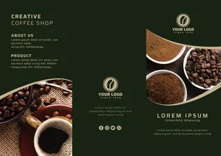 折页  折页模板 宣传折页 企业三折页  高档三折页  创意 咖啡