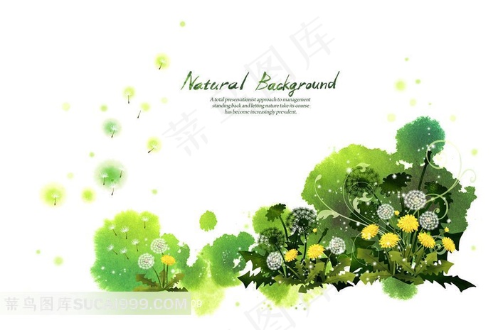 蒲公英水墨背景素材