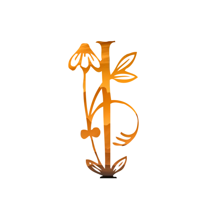 字母I金黄色插画海报