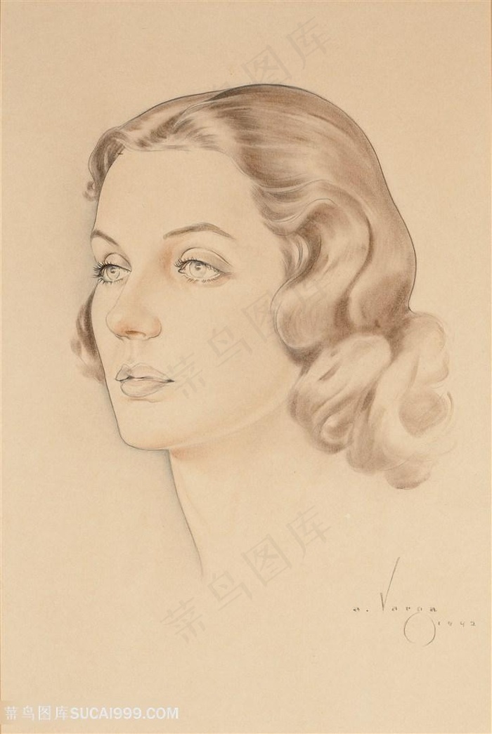 美人图手绘美女肖像装饰画