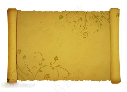 仿古做旧卷轴纸张图片素材