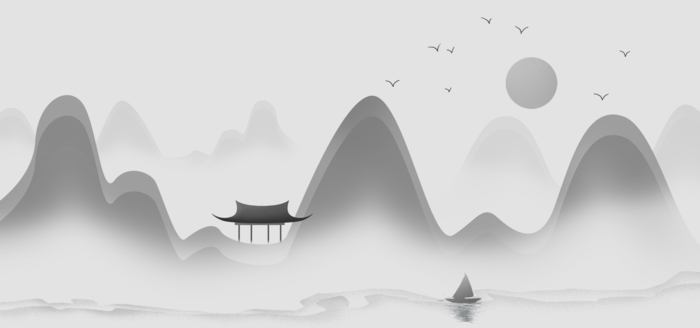 中国风古典中式水墨山水psd模版下载