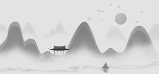 中国风古典中式水墨山水