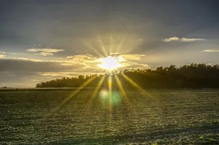 清晨海面耀眼日出图片