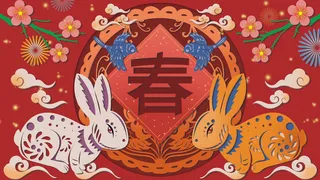 兔年迎新春宣传展板