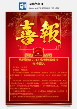 2022企业公司销售业绩年终大捷军令喜报word文档设计素材模板