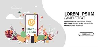 扁平化矢量办公插画