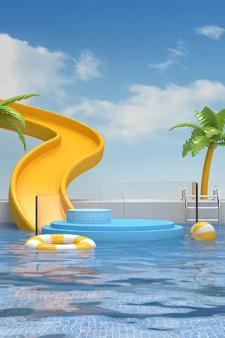 夏季游泳池背景