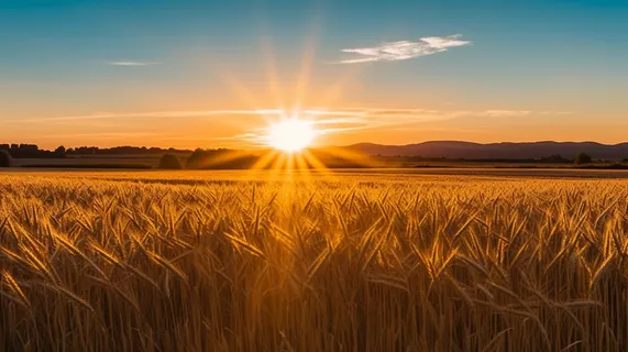夕阳照射下的小麦地摄影图 夕阳照射下的小麦地摄影图