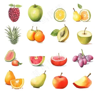 水果种类素材卡通插画免抠