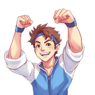 学生加油姿势免抠