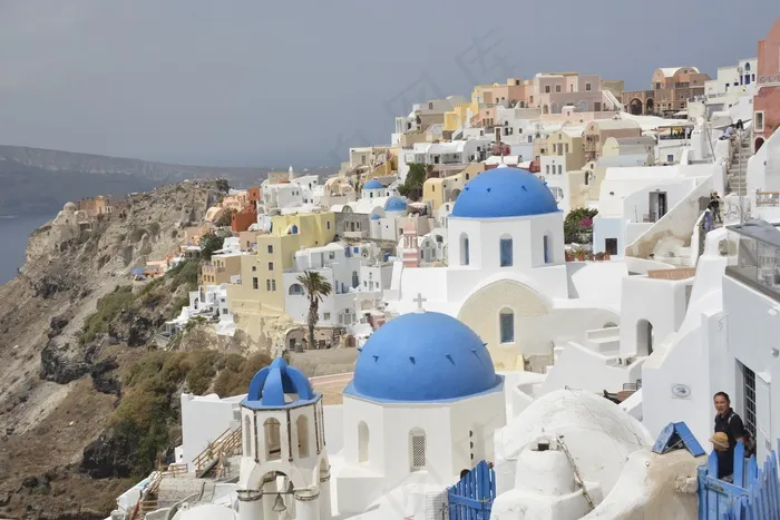 白色圣托里尼建筑图片
