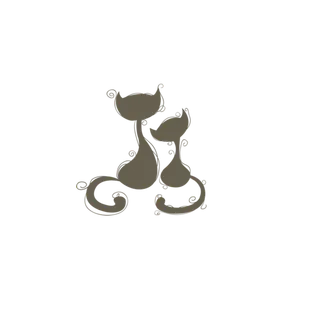 卡通猫腻情侣情人节