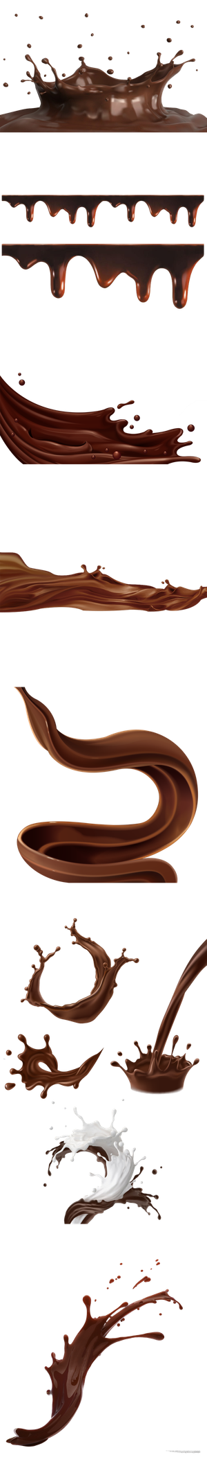 巧克力液体喷溅流体免扣素材