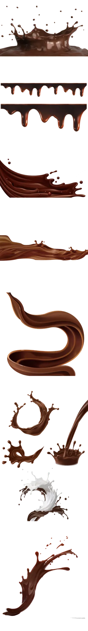 巧克力液体喷溅流体免扣素材 巧克力液体喷溅流体免扣素材