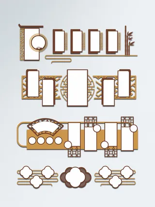 中国风社区创意古典廉政文化墙边框展馆展厅文化墙