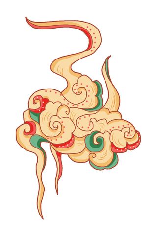 中国风中式国潮敦煌云纹祥云插画图案云朵云彩元素PSDAI设计素材