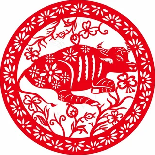 牛年剪纸 剪纸风元素 牛年剪纸 剪纸风元素