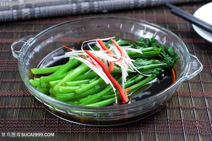 白灼菜心中华美食摄影图