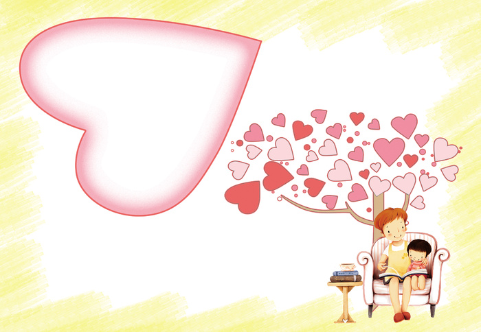 彩色中小学手抄小报心形树