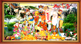 山水福禄寿背景