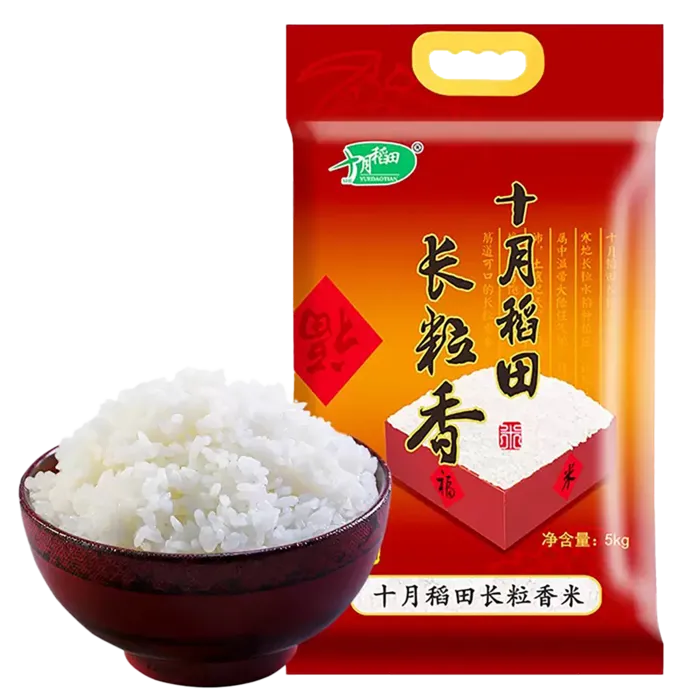 十月稻香长粒香5千克超市商品白底图免抠实物摄影png格式图片透明底