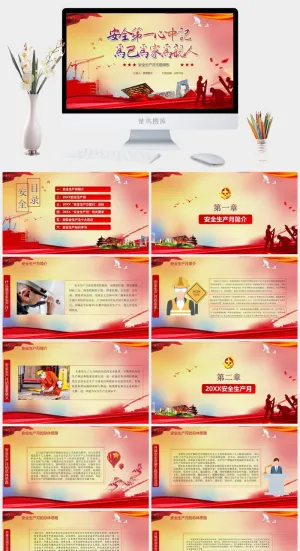 安全生产PPT模板预览图