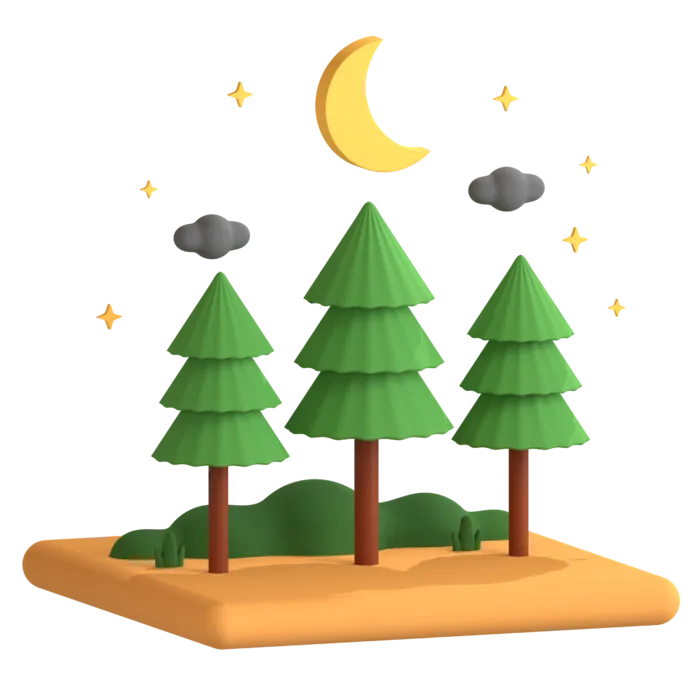 森林卡通自然图标3Dpng素材