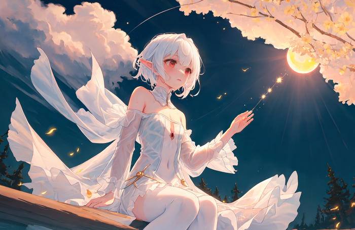 星空精灵少女插画