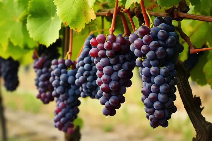葡萄种植园黑葡萄摄影图(4032x2688)