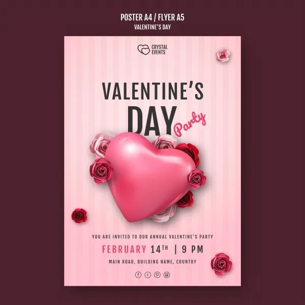 情人节海报设计psd模版下载