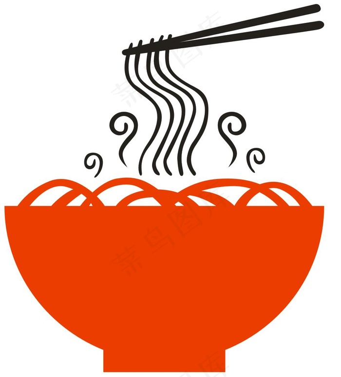 面素材矢量面条碗筷