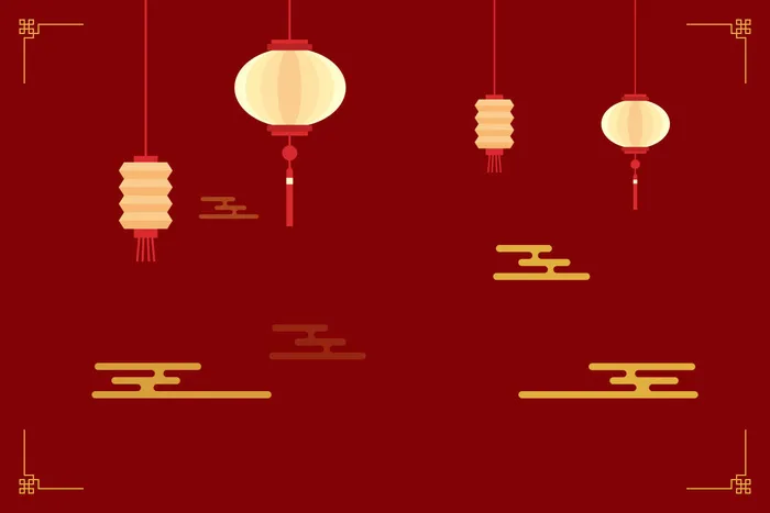 中国风古典传统图案边框纹理祥云灯笼装饰线条PSD背景素材psd模版下载