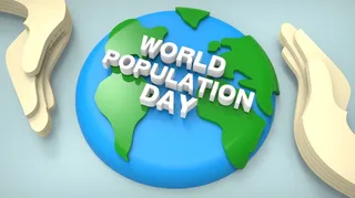 世界人口日3D字体