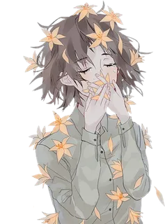 落花女孩人物素材简笔