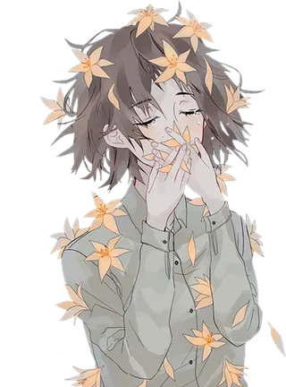 落花女孩人物素材简笔