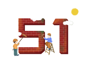 五一劳动节51劳动节字体艺术字3D立体字图片素材 png透明背景