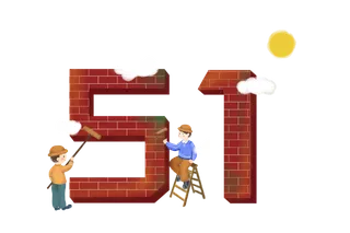 五一劳动节51劳动节字体艺术字3D立体字图片素材 png透明背景