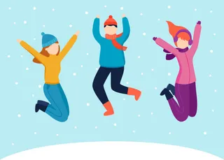 冬天服饰服装冬装穿冬装保暖冬季卡通人物男女装Ai矢量图片素材