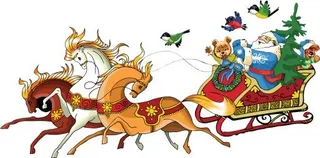 圣诞老人雪橇 PNG免抠