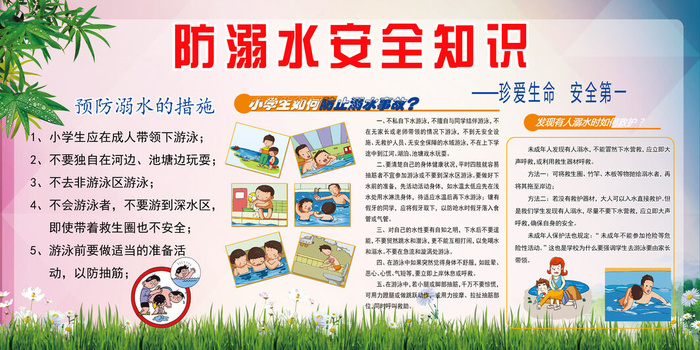 防溺水安全知识psd模版下载