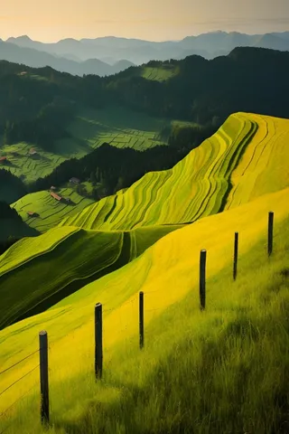 绿色山脉树林云层摄影