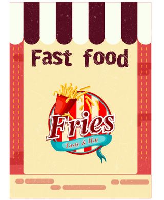 食物标签矢量素材汉堡店快餐标签矢量图AI格式