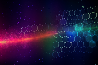 彩色六边形科技光影背景